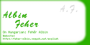 albin feher business card