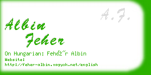 albin feher business card